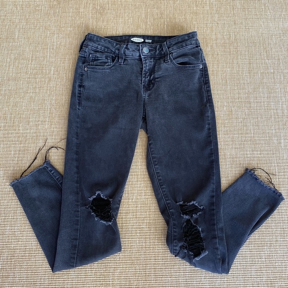 Rockstar Skinny Distressed Black Jeans - Picture 1 of 7